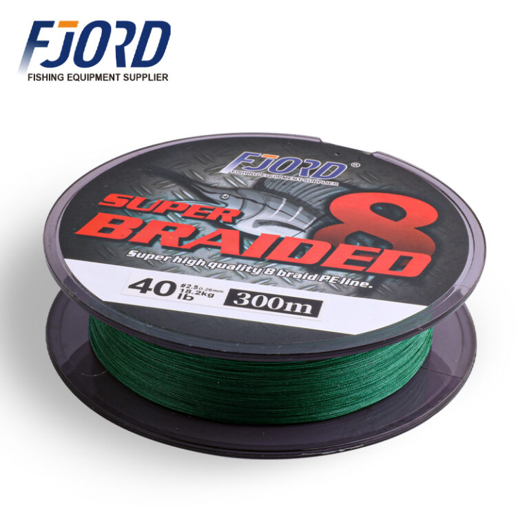 FJORD Stock Multicolor 300M 8 Strands 20-100LB PE Braided Line Floating High Strength for Lake River Stream Ocean Boat Fishing